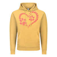 Vintage Mustard funny valentine day gift t  shirt paw print heart dog cat owner lover Vintage Hoodie - linhVisuals