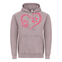 Vintage Zinc funny valentine day gift t  shirt paw print heart dog cat owner lover Vintage Hoodie - linhVisuals
