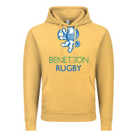 Vintage Mustard benetton rugby in italy Vintage Hoodie - linhVisuals