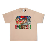 Burro Merry Christmas Santa Sleigh Urban Heavy Tee - FaDigitalArtStudio