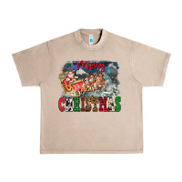 French Oak Merry Christmas Santa Sleigh Urban Heavy Tee - FaDigitalArtStudio
