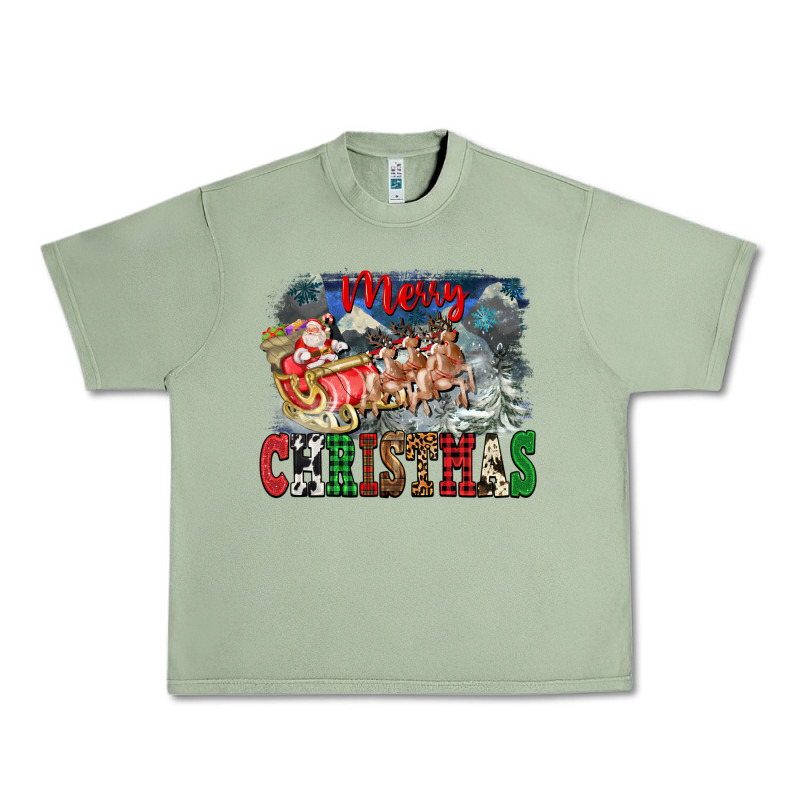 Merry Christmas Santa Sleigh Urban Heavy Tee by FaDigitalArtStudio | Teevron