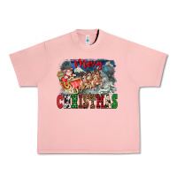 Salmon Merry Christmas Santa Sleigh Urban Heavy Tee - FaDigitalArtStudio