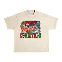 Sandshell Merry Christmas Santa Sleigh Urban Heavy Tee - FaDigitalArtStudio