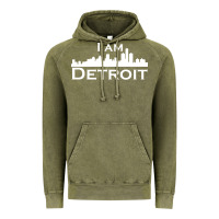 Vintage Olive I Am Detroit Vintage Hoodie - linhVisuals