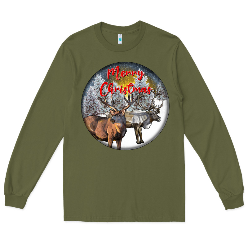 Mule Buck Deer Christmas Long Sleeve Tee by LillyAllenDesigns | Teevron