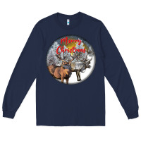 Navy mule buck deer christmas Long Sleeve Tee - LillyAllenDesigns