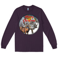 Plum mule buck deer christmas Long Sleeve Tee - LillyAllenDesigns