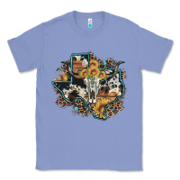 Colony Blue bull skull leopard cowhide sunflower texas map Classic Tee - Artiststas