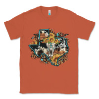 Copper bull skull leopard cowhide sunflower texas map Classic Tee - Artiststas