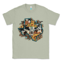 Matcha bull skull leopard cowhide sunflower texas map Classic Tee - Artiststas