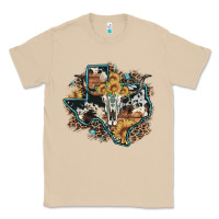 Mushroom bull skull leopard cowhide sunflower texas map Classic Tee - Artiststas