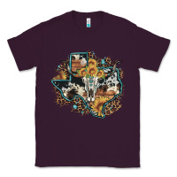 Plum bull skull leopard cowhide sunflower texas map Classic Tee - Artiststas
