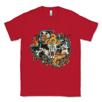 Red bull skull leopard cowhide sunflower texas map Classic Tee - Artiststas