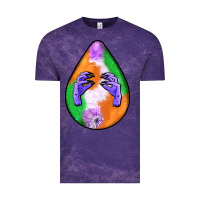 Cloud Purple halloween hands teardrop Vintage Tee - BundleAndBundleShop