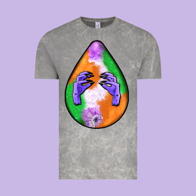 Halloween Hands Teardrop Vintage Tee Designed By Bundleandbundleshop