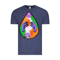 Vintage Denim halloween hands teardrop Vintage Tee - BundleAndBundleShop