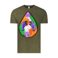 Vintage Olive halloween hands teardrop Vintage Tee - BundleAndBundleShop