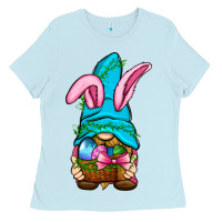 Baby Blue Easter Wicker Basket Gnome Ladies Tee - BundleAndBundleShop