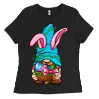 Black Easter Wicker Basket Gnome Ladies Tee - BundleAndBundleShop