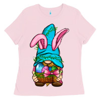Bubblegum Pink Easter Wicker Basket Gnome Ladies Tee - BundleAndBundleShop