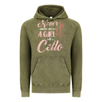Vintage Olive never underestimate a girl with a cello Vintage Hoodie - linhVisuals