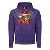 Cloud Purple Mooey Christmas Vintage Hoodie - CowhideDigitalArt