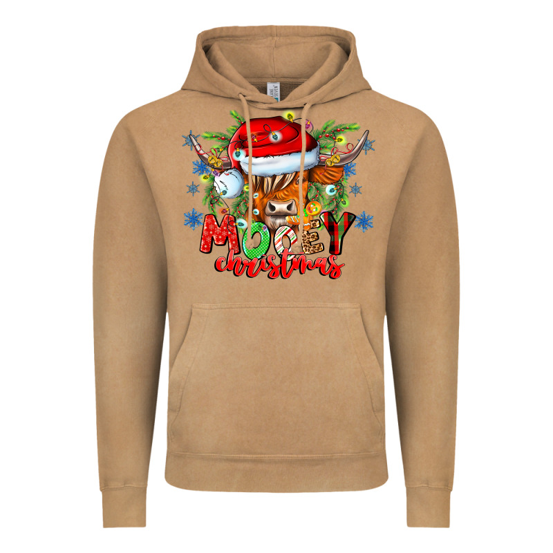 Mooey Christmas Vintage Hoodie by CowhideDigitalArt | Teevron