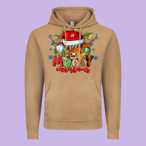 Mooey Christmas Vintage Hoodie Designed By Cowhidedigitalart