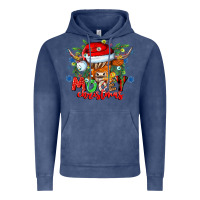 Vintage Denim Mooey Christmas Vintage Hoodie - CowhideDigitalArt