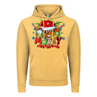 Vintage Mustard Mooey Christmas Vintage Hoodie - CowhideDigitalArt