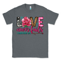 Charcoal Heather love never fails Classic Tee - OliviaCreatesArt