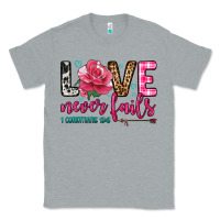 Heather Grey love never fails Classic Tee - OliviaCreatesArt