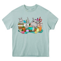 Arona Easter Hippopotamus coffee cups Easter Day Heavy Core Tee - CowGirlArtShop