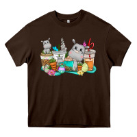 Chocolate Brown Easter Hippopotamus coffee cups Easter Day Heavy Core Tee - CowGirlArtShop