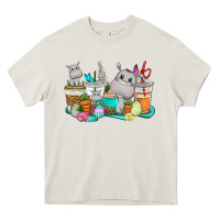 Cream Easter Hippopotamus coffee cups Easter Day Heavy Core Tee - CowGirlArtShop