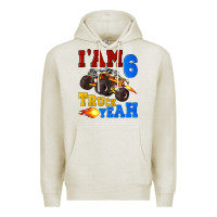 Oatmeal Heather i'am six truck yeah Premium Hoodie - Artiststas