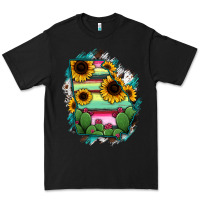 Black Georgia Map Sunflower Cactus Serape Premium Tee - RanaPortraitStore