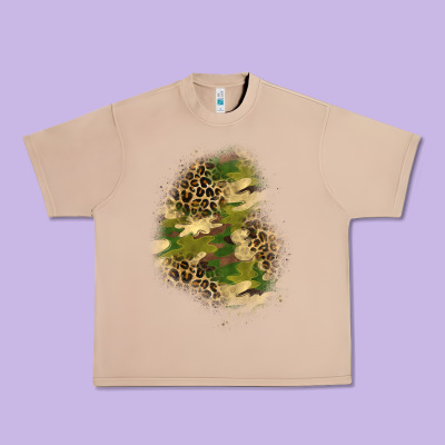 Camouflage And Leopard Patch  1 Urban Heavy Tee Designed By Bundleandbundleshop