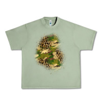 Oil Green camouflage and leopard patch  1 Urban Heavy Tee - BundleAndBundleShop