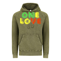 Vintage Olive reggae colors t  shirtone love reggae lovers pattern t  shirt Vintage Hoodie - linhVisuals