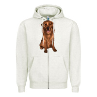Oatmeal Heather labrador Zipper Hoodie - JahusDesignShop