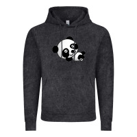 Vintage Black baby panda bear Vintage Hoodie - linhVisuals