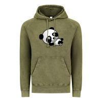 Vintage Olive baby panda bear Vintage Hoodie - linhVisuals