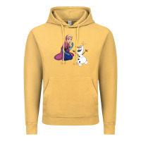 Vintage Mustard olaf and  elsa Vintage Hoodie - linhVisuals