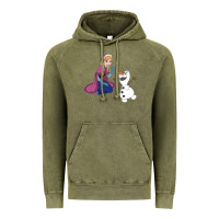 Vintage Olive olaf and  elsa Vintage Hoodie - linhVisuals