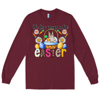Burgundy Oh For Peeps Sake Easter Long Sleeve Tee - CowhideDigitalArt
