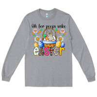 Heather Grey Oh For Peeps Sake Easter Long Sleeve Tee - CowhideDigitalArt