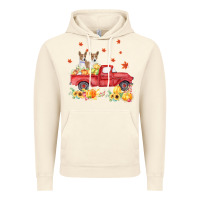 Vintage Artic basenji pumpkin truck fall leaf thanksgiving halloween Vintage Hoodie - linhVisuals