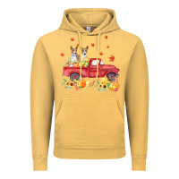 Vintage Mustard basenji pumpkin truck fall leaf thanksgiving halloween Vintage Hoodie - linhVisuals